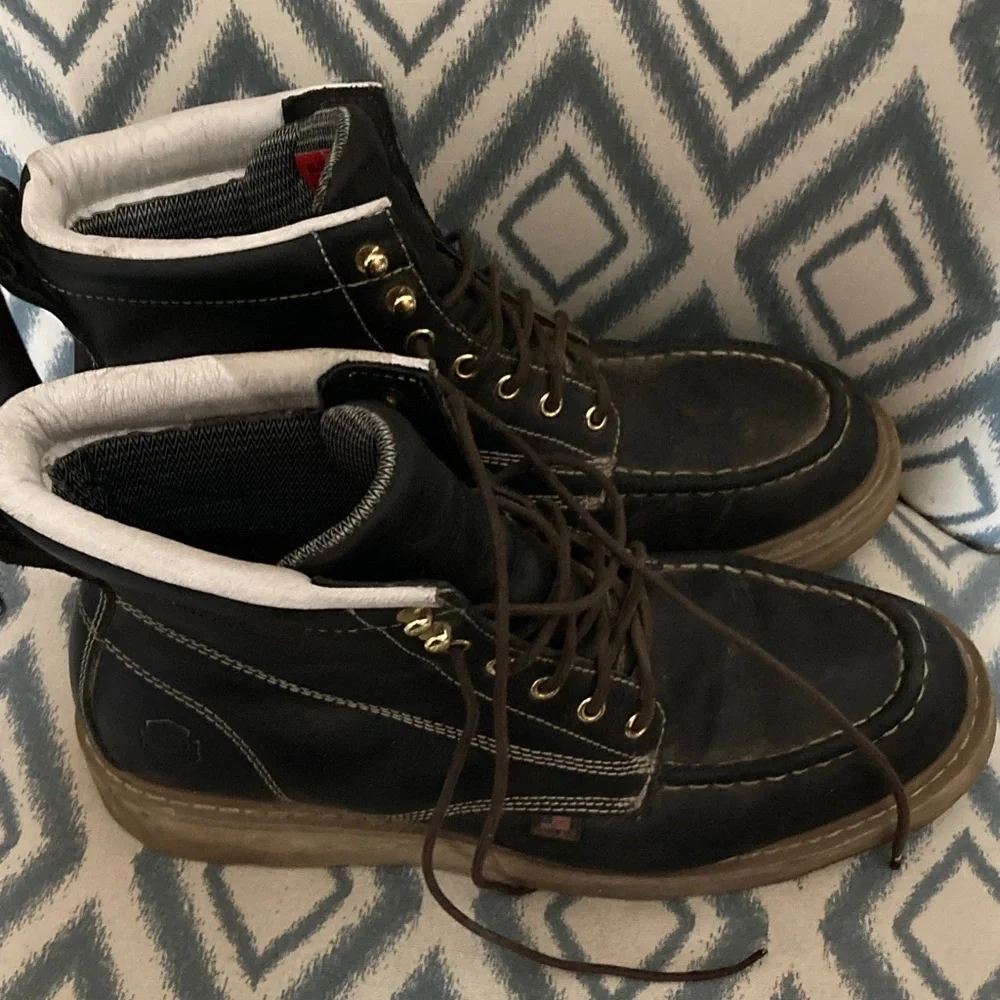 Sureway Men's‎ Black Leather Boots 13